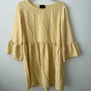 Plaid light yellow medium Lumière dress